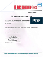 Paaris Distributor Service Certificate