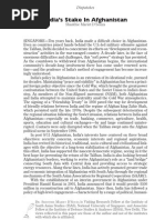 India's Stake in Afghanistan