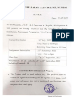 Assignments and Internals Timeline