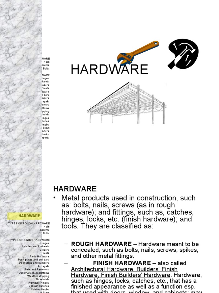 08 Hardware | PDF | Screw | Door