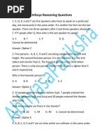 Infosys Reasoning Questions