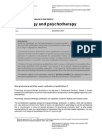 Federal regulations for psychology and psychotherapy professions