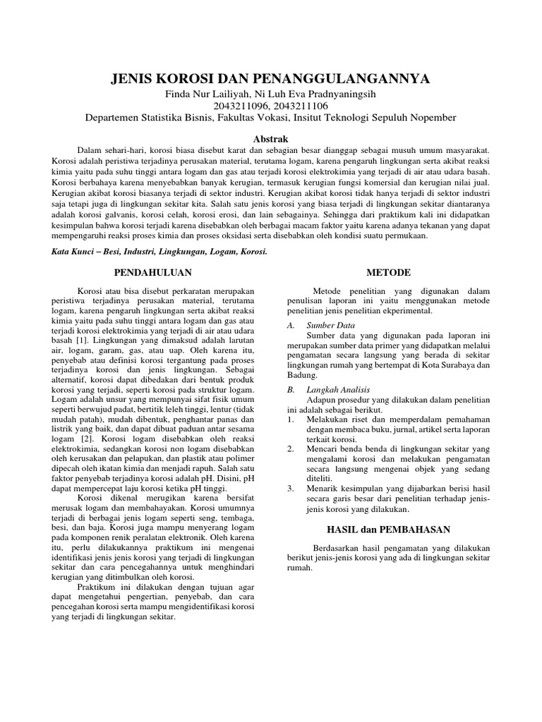 Jenis Korosi dan Solusinya | PDF