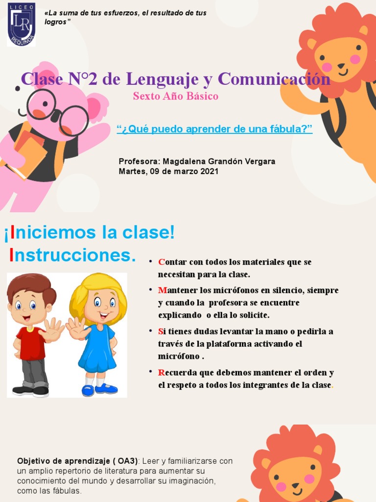 Lecciones de Fábulas para Niños | PDF | Aprendizaje | Lingüística