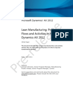 Lean Manufacturing Production Flow and Activities AX2012