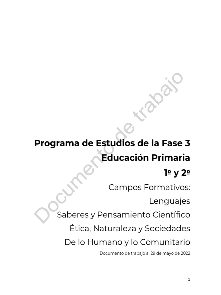 Fase 3 - Educacion Primaria 1 y 2 | PDF | Escritura | Aprendizaje