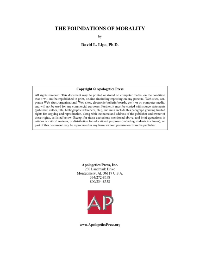 Foundations-Of-Morality David Lipe | PDF | Religion & Spirituality
