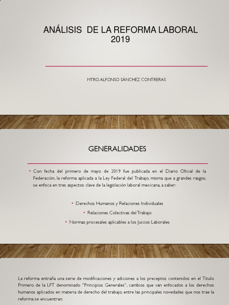 Análisis de la Reforma Laboral 2019 | PDF | Sindicato | Derecho laboral