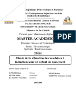 Master Academique: Etude de La Vibration Des Machines À Induction Sous Un Défaut de Roulement