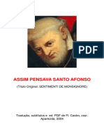 Livro Assim Pensava Santo Afonso - Santo Afonso Maria de Ligório