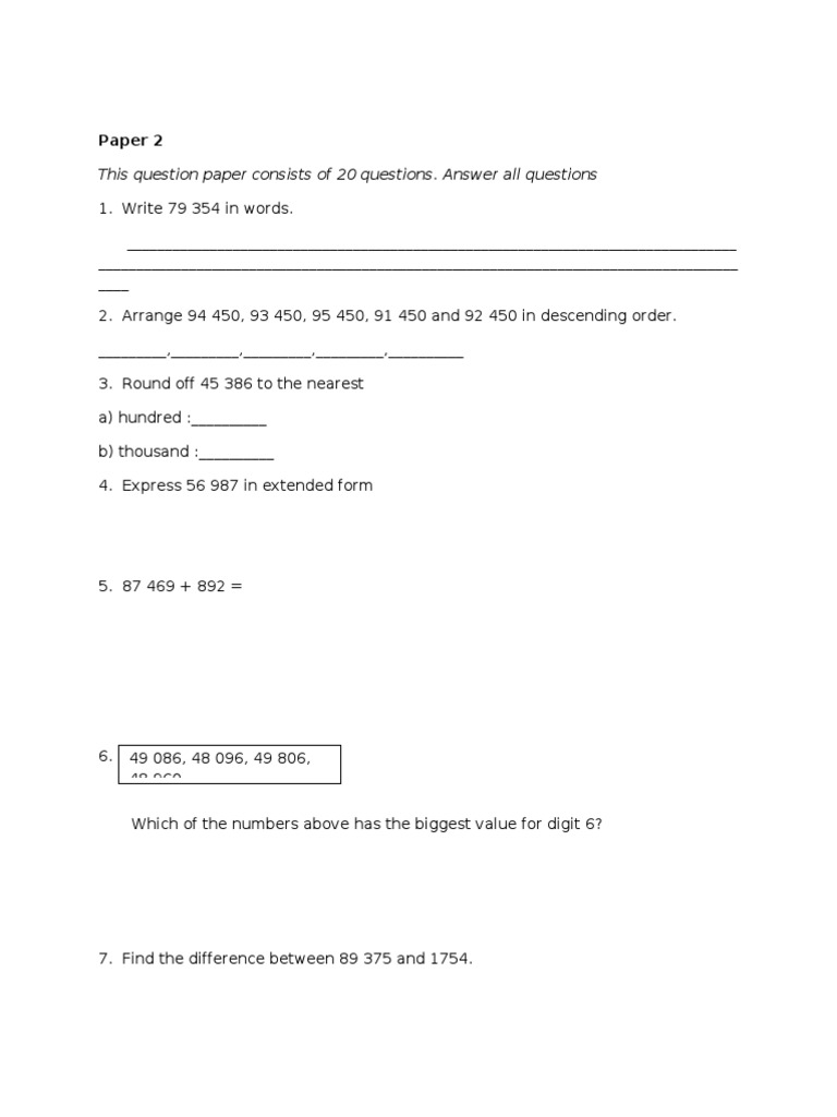This Question Paper Consists of 20 Questions. Answer All Questions | PDF