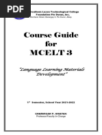 Course Guide in Mcelt 3 Language Learning Materials Development