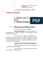 Introdução Ao Estudo Do Direito - IED: 5 AULA - 26 .08.2019