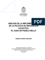 Análisis de La Implementación de La Poli. de Reparacion Colectiva en Bello