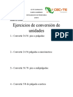 Ejercicios de Conversión de Unidades.