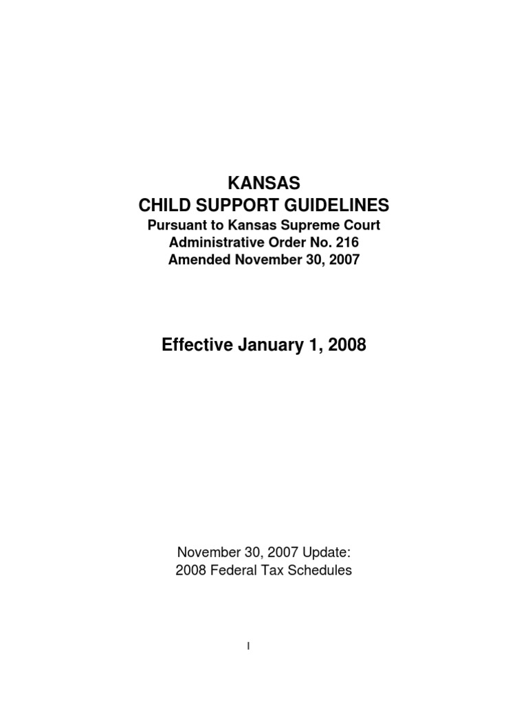 2008Guidelines Kansas Child Support Guidlines PDF Child Support