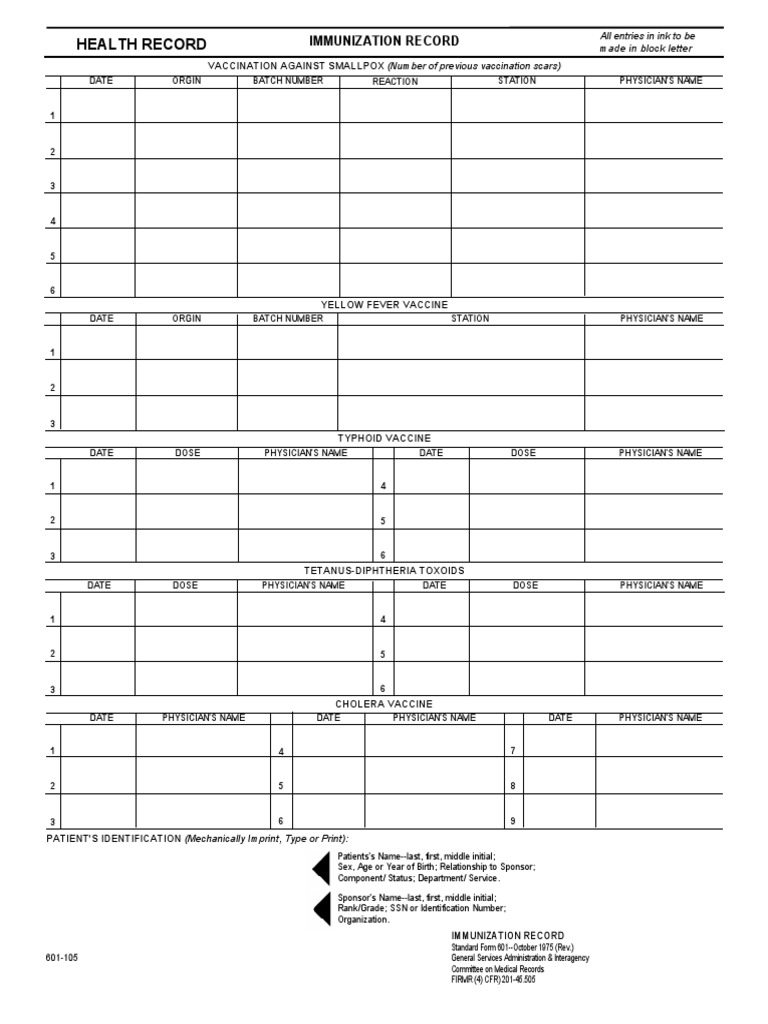 Immunization Record Document PDF | PDF | Vaccines | Chemistry