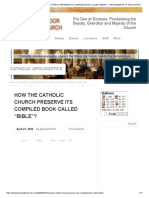 How The Catholic Church Preserve Its Compiled Book Called "Bible" - The Splendor of The Church