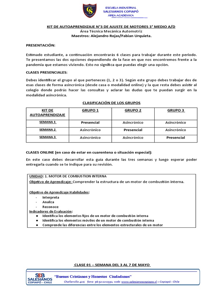 Kit 3 de MAYO de ajuste de motores 3°A3°D PDF Pistón Motor de