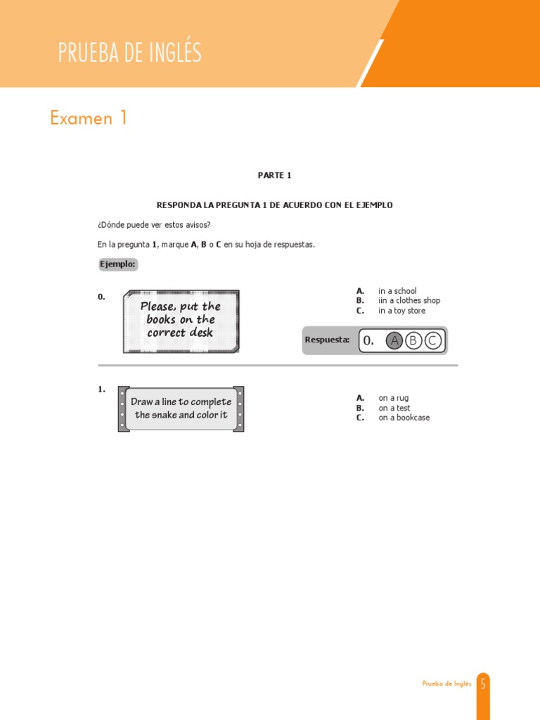 Ejemplo de Prueba ICFES Inglés | PDF