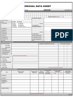 Personal Data Sheet Template