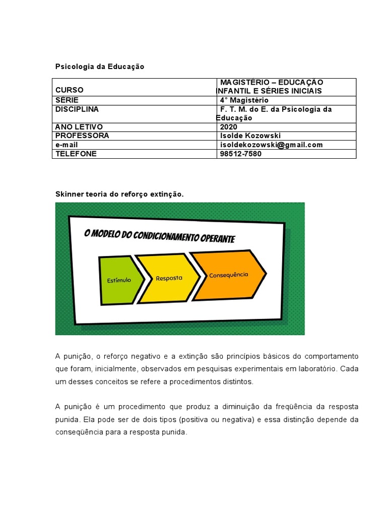 A Punição Texto Skinner | PDF | Família | Reforço