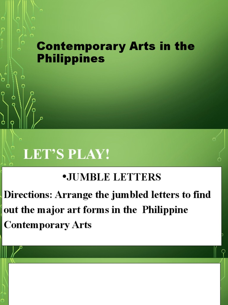 Contemporary Arts in The Philippines PDF The Arts Philippines
