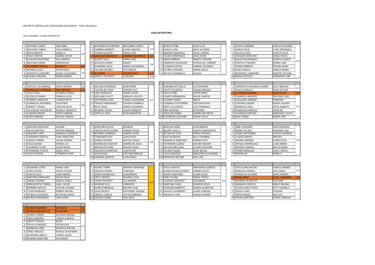 Evaluación del Proyecto PVCE 2da Edición | PDF