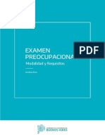 Examen Preocupacional Modalidad y Requisitos