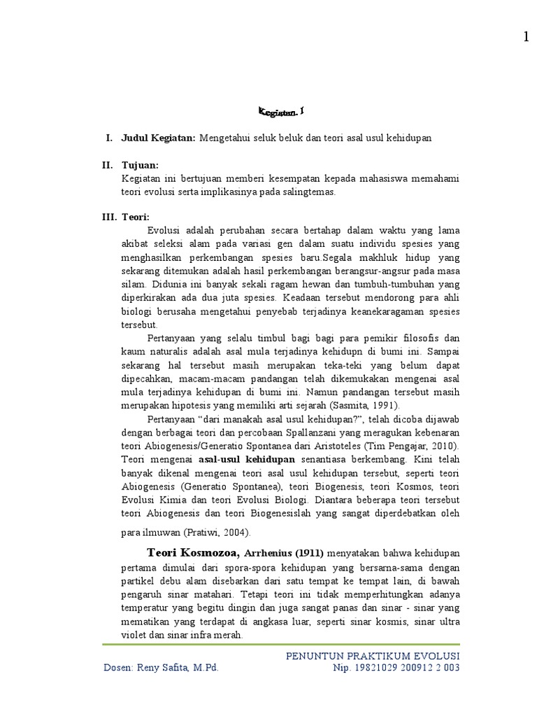 Teori Asal Usul Kehidupan: Ev…