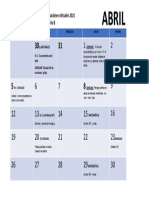 Calendario EVALUACIONES ABRIL 2B