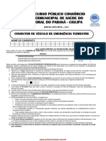 Concurso público para condutor de veículo de emergência no CISLIPA