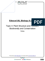 Edexcel IAL Biology A Level Notes on Plant Structure, Bacterial Growth and Drug Testing