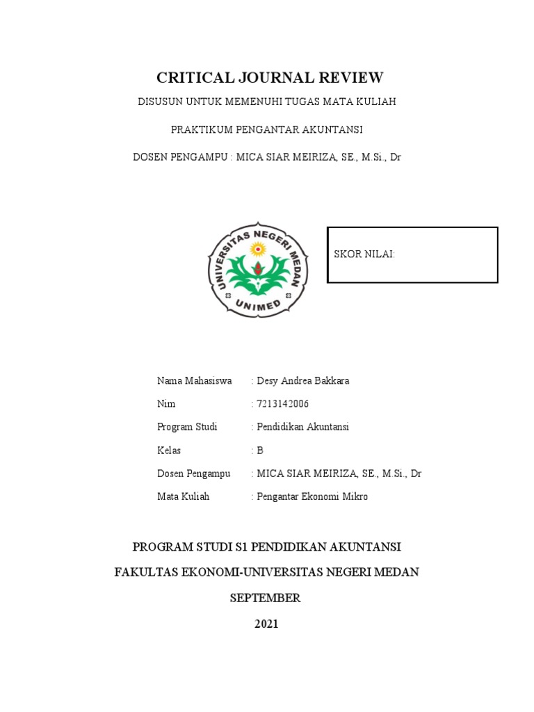 Critical journal review program studi s1 pendidikan akuntansi fakultas