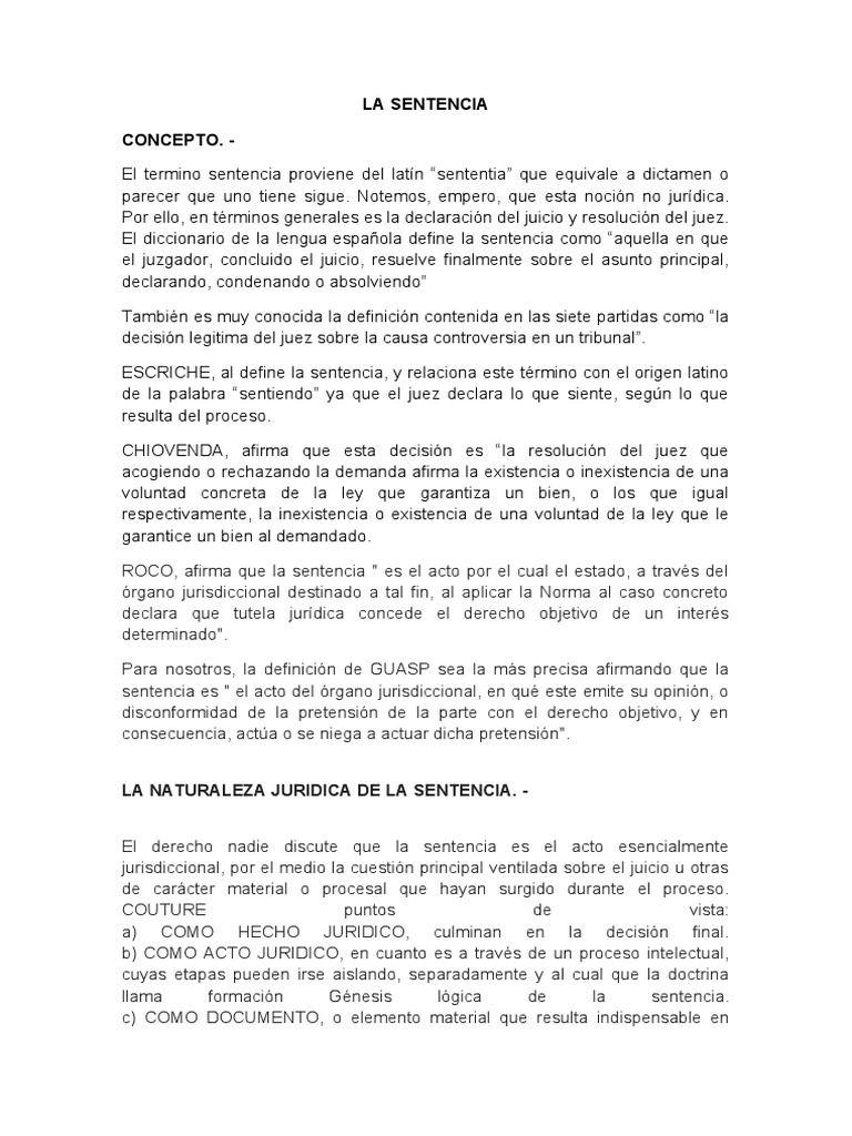 Redacción y naturaleza de la sentencia | PDF | Sentencia (ley) | Ley ...