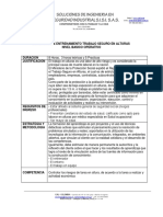 NR 35 - Programa de Entrenamiento Trabajo Seguro en Alturas