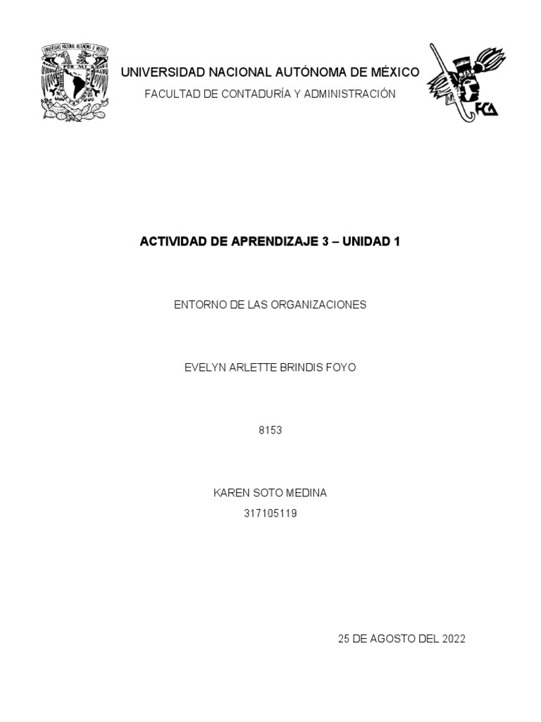 Actividad de Aprendizaje 3 - Unidad 1 | PDF | Sociedad | Poder (social ...