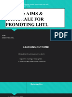 Topic 7: Aims & Rationale For Promoting LHTL