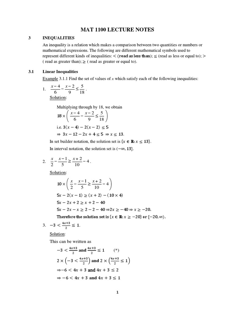 Understanding Inequalities in Mathematics | PDF | Inequality ...