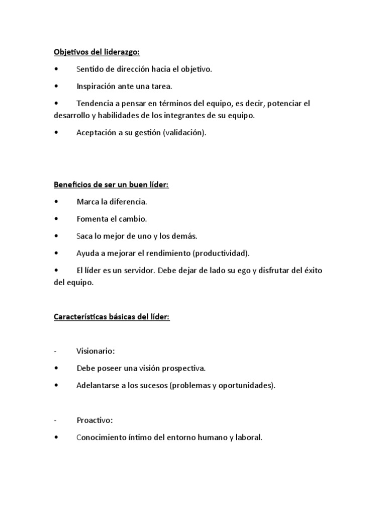 Claves del liderazgo efectivo y sus beneficios | PDF | Crecimiento ...