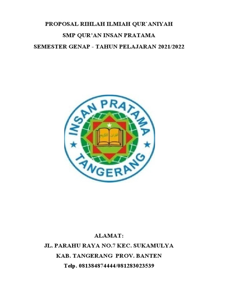 Proposal Rihlah Ilmiah Qur'aniah SMP Januari 2022 | PDF