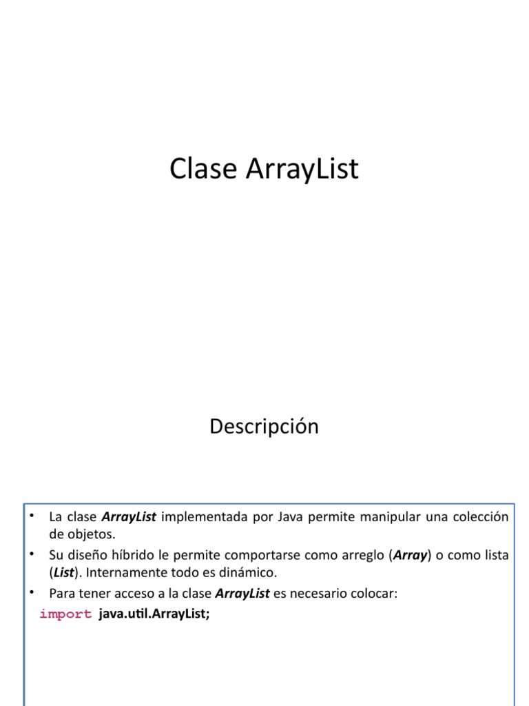 ArrayList: coleccionista de objetos | PDF | Estructura de datos de ...