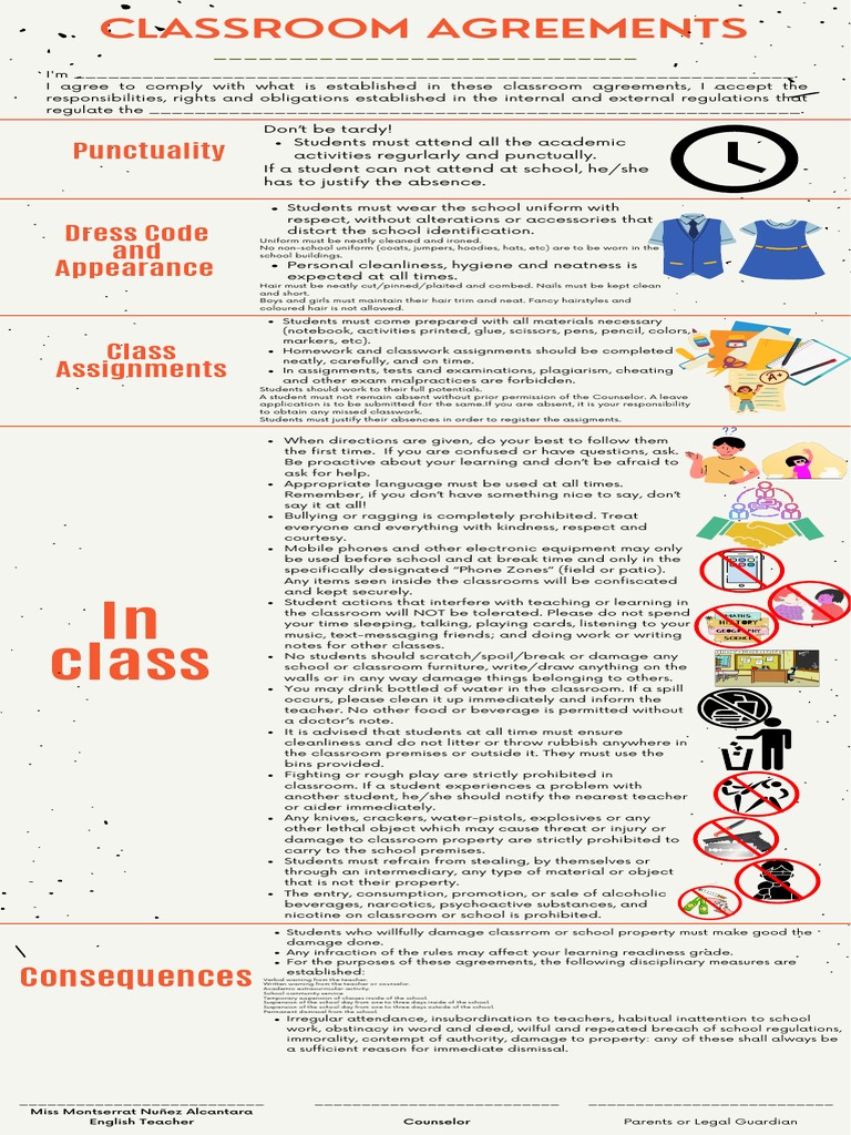 Classroom Agreements PDF Classroom Teachers