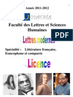 Livret étudiant 2011-2012 Lettres Modernes
