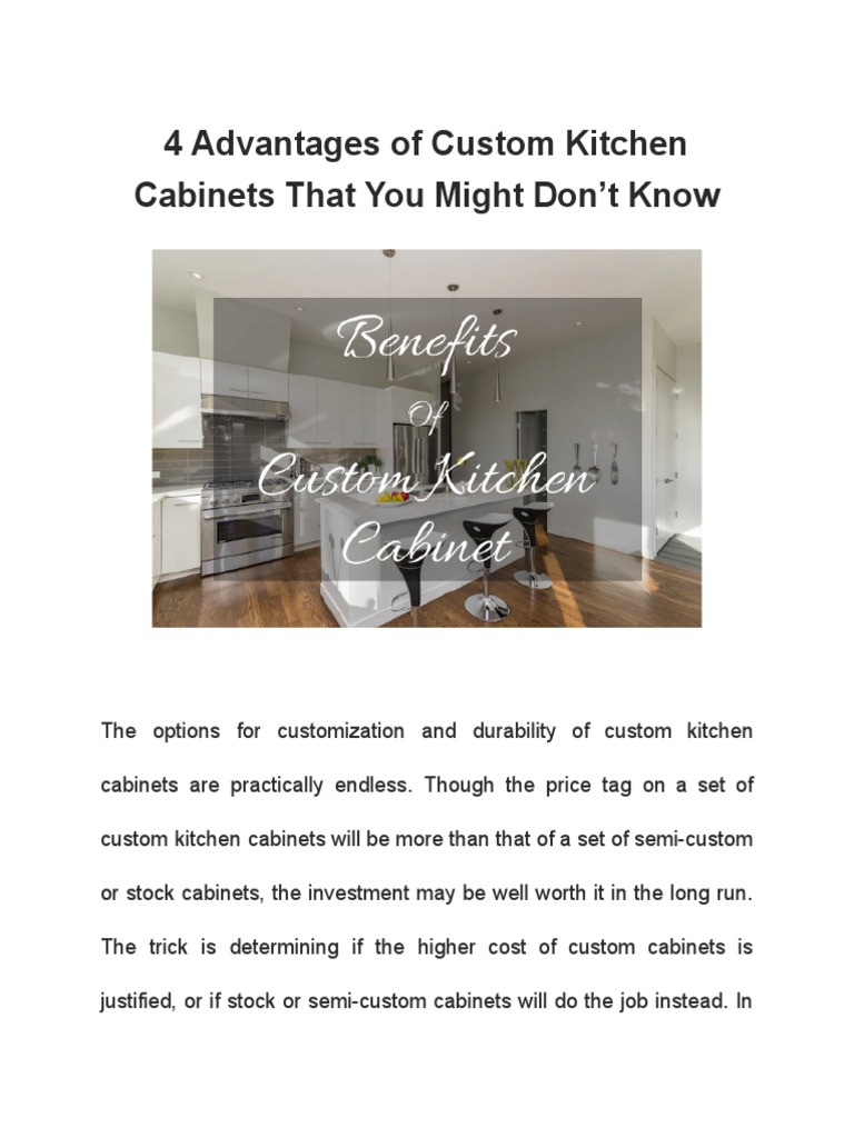 4 Advantages of Custom Kitchen Cabinets That You Might Don't Know | PDF ...