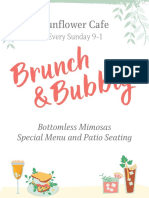 Coral & Mint Brunch & Bubbly Restaurant Flyer