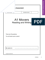 A1 Movers Sample Papers. Pg. 27 - Vol 2. - Reading and Writing