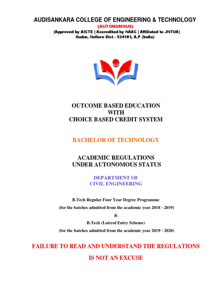 CE R18 Regulations &amp; Syllabus All Years | PDF | Course Credit 