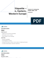 Business Etiquette - Southern, Eastern, Western Europe: Evelyn D. Antiporda, Msba-Hrm, CHP Lecturer