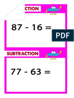 Grade 5 Subtraction Flashcards